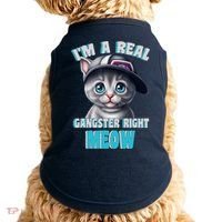 I'm A Real Gangster Right Meow Cute Kitten Doggie Tank thumb 0