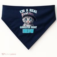 I'm A Real Gangster Right Meow Cute Kitten USA-Made Doggie Bandana thumb 0