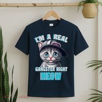 I'm A Real Gangster Right Meow Cute Kitten T-Shirt thumb 2