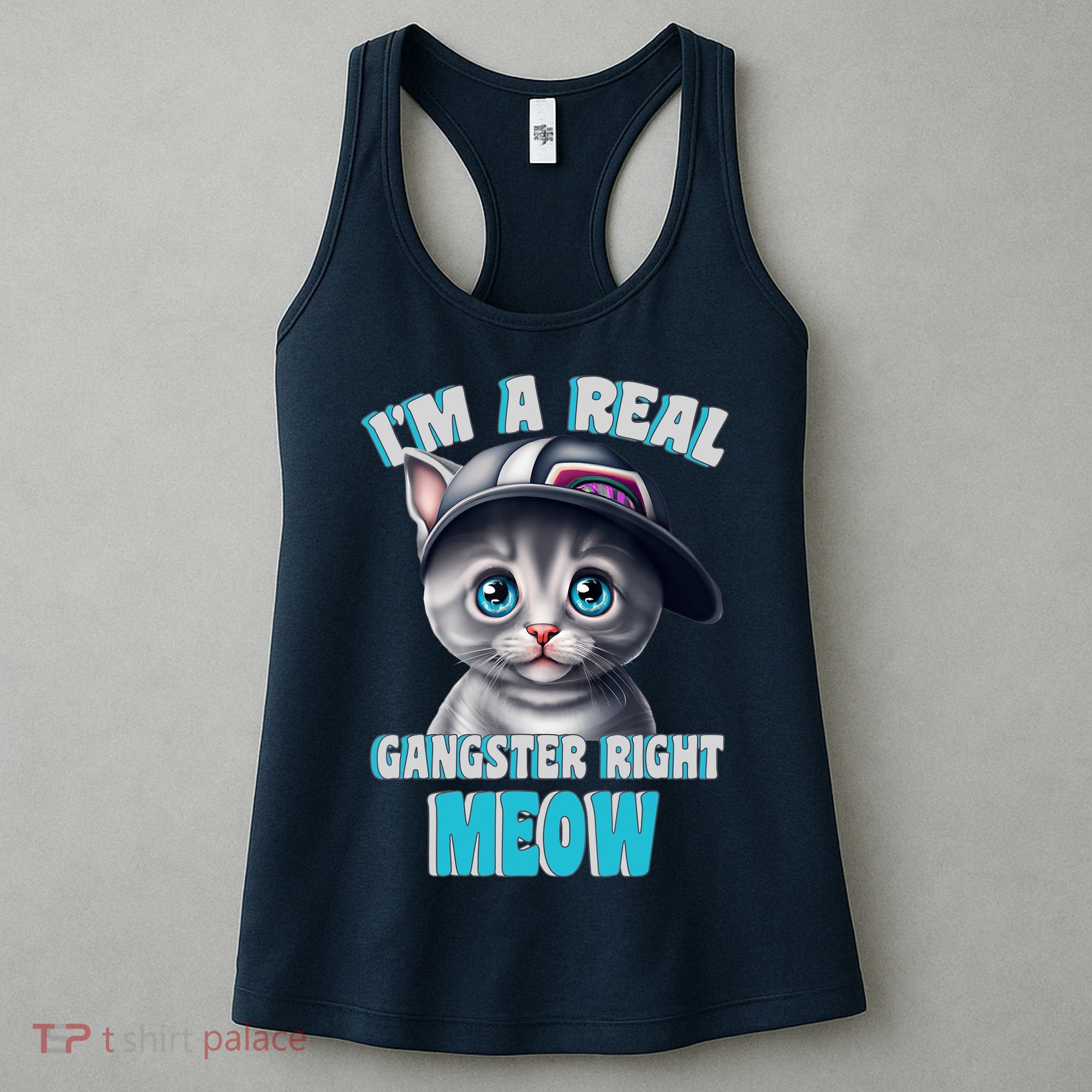 I'm A Real Gangster Right Meow Cute Kitten Women's Tank Top