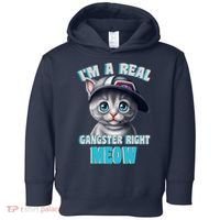 I'm A Real Gangster Right Meow Cute Kitten Toddler Hoodie thumb 0