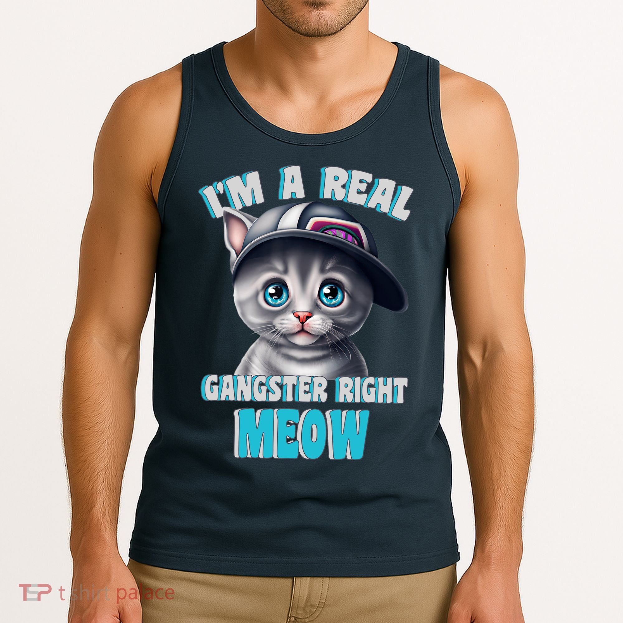 I'm A Real Gangster Right Meow Cute Kitten Tank Top