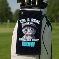 I'm A Real Gangster Right Meow Cute Kitten Golf Towel thumb 2
