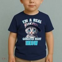 I'm A Real Gangster Right Meow Cute Kitten Toddler T-Shirt thumb 2