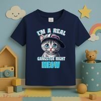 I'm A Real Gangster Right Meow Cute Kitten Toddler T-Shirt thumb 3