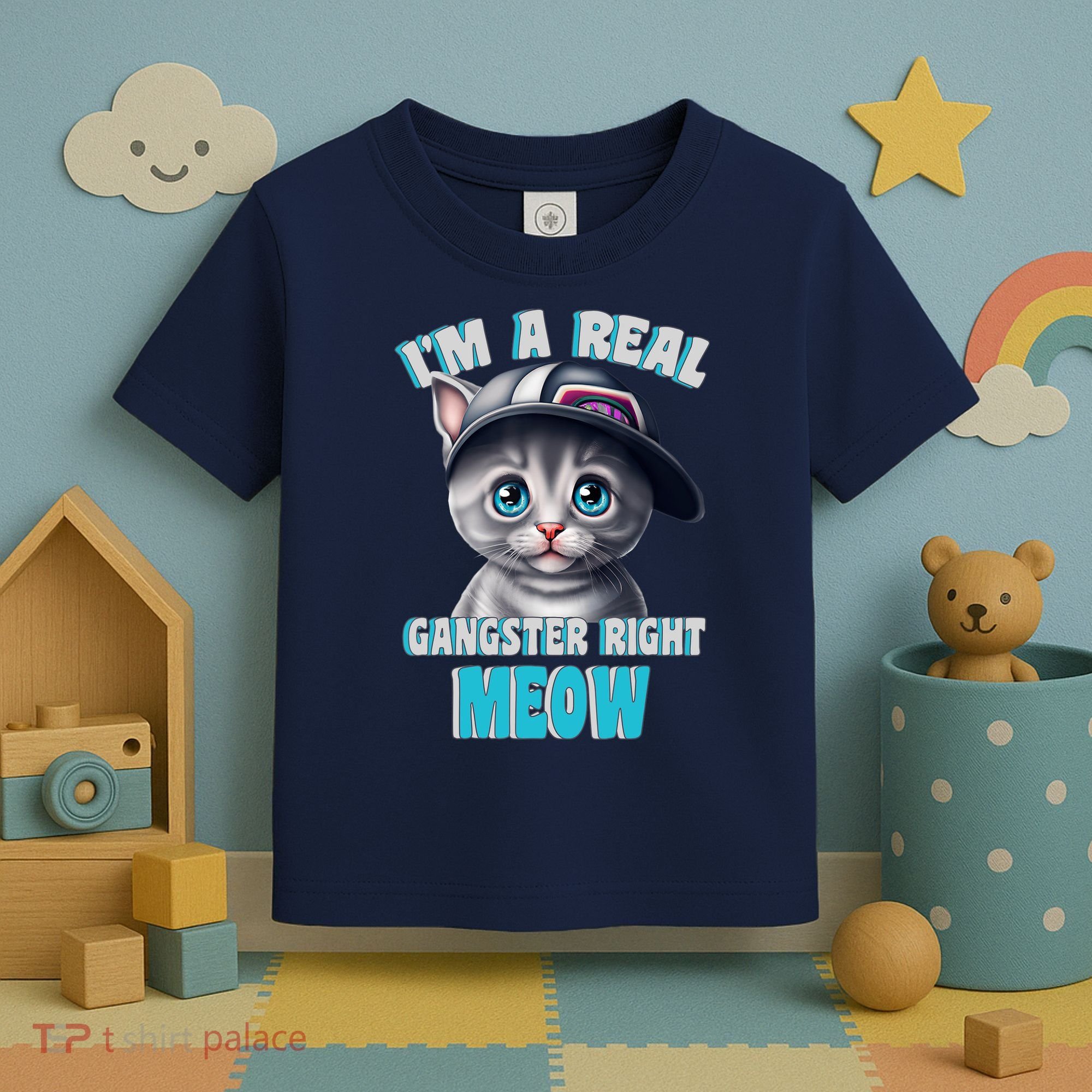 I'm A Real Gangster Right Meow Cute Kitten Toddler T-Shirt