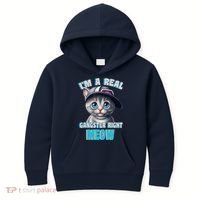 I'm A Real Gangster Right Meow Cute Kitten Kids Hoodie thumb 0