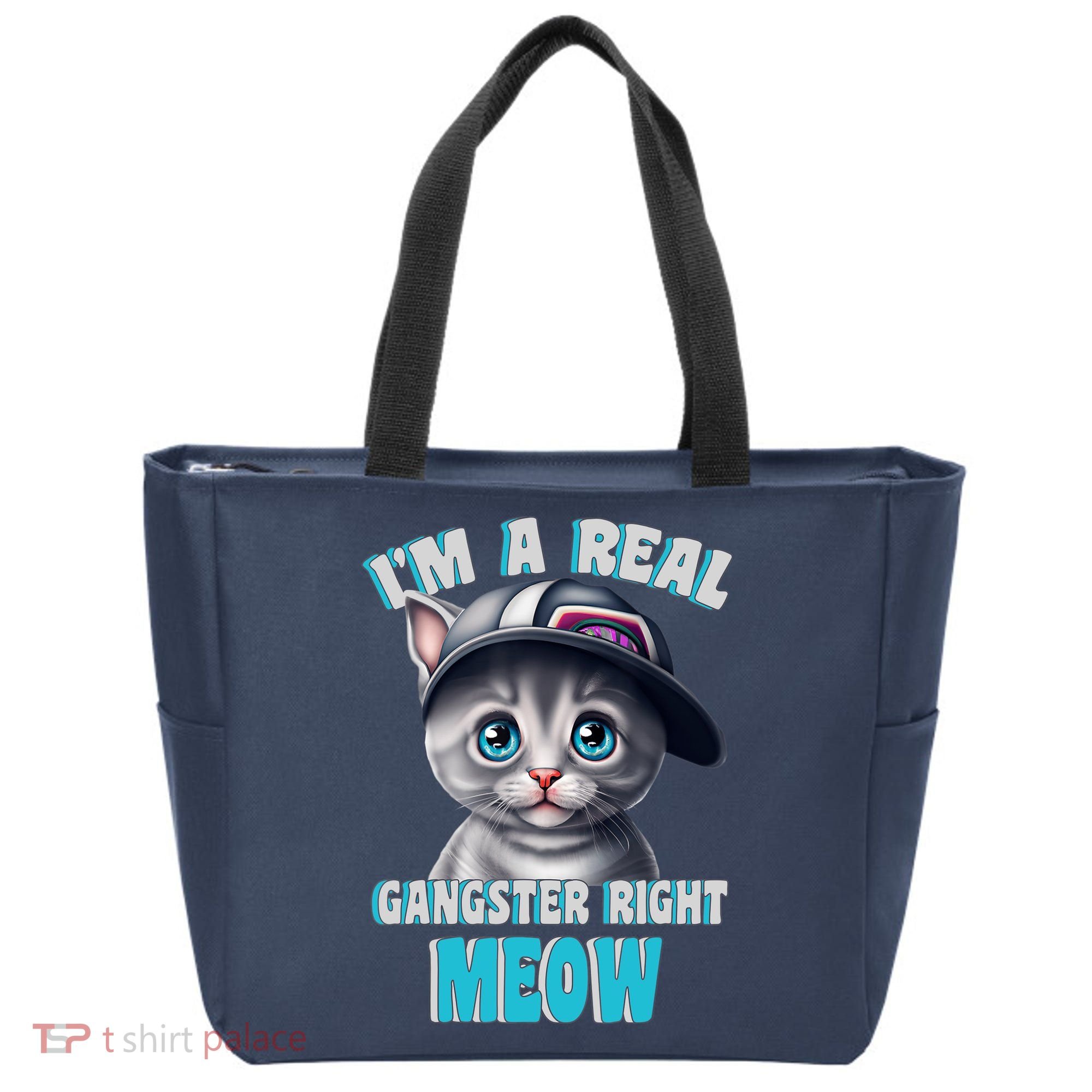 I'm A Real Gangster Right Meow Cute Kitten Tote Bag