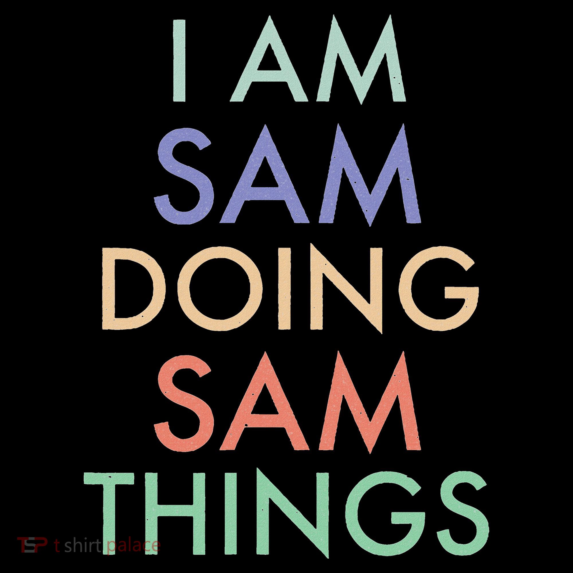 I Am Sam. Doing Sam Things. Fun Celebration USA-Made Doggie Bandana