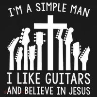 Im A Simple Man I Like Guitars And Believe In Jesus Polo thumb 3