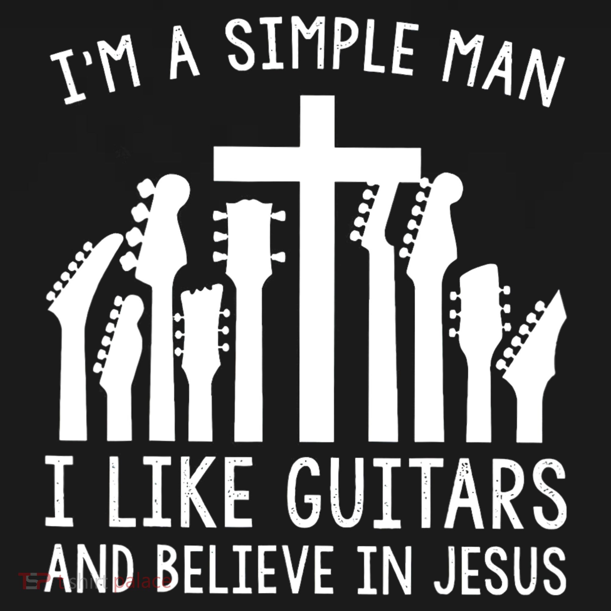 Im A Simple Man I Like Guitars And Believe In Jesus Kids Sweatshirt