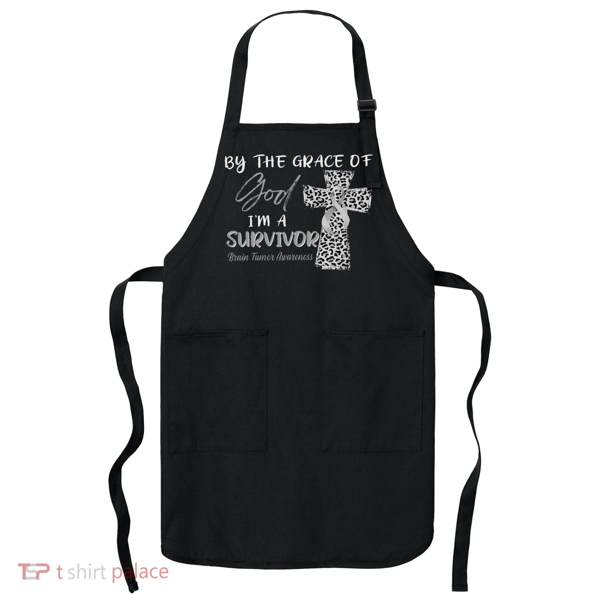 I'm A Survivor Brain Tumor Awareness Grey Ribbon Apron