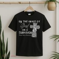 I'm A Survivor Brain Tumor Awareness Grey Ribbon T-Shirt thumb 2