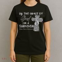 I'm A Survivor Brain Tumor Awareness Grey Ribbon T-Shirt thumb 4