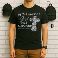 I'm A Survivor Brain Tumor Awareness Grey Ribbon T-Shirt thumb 6