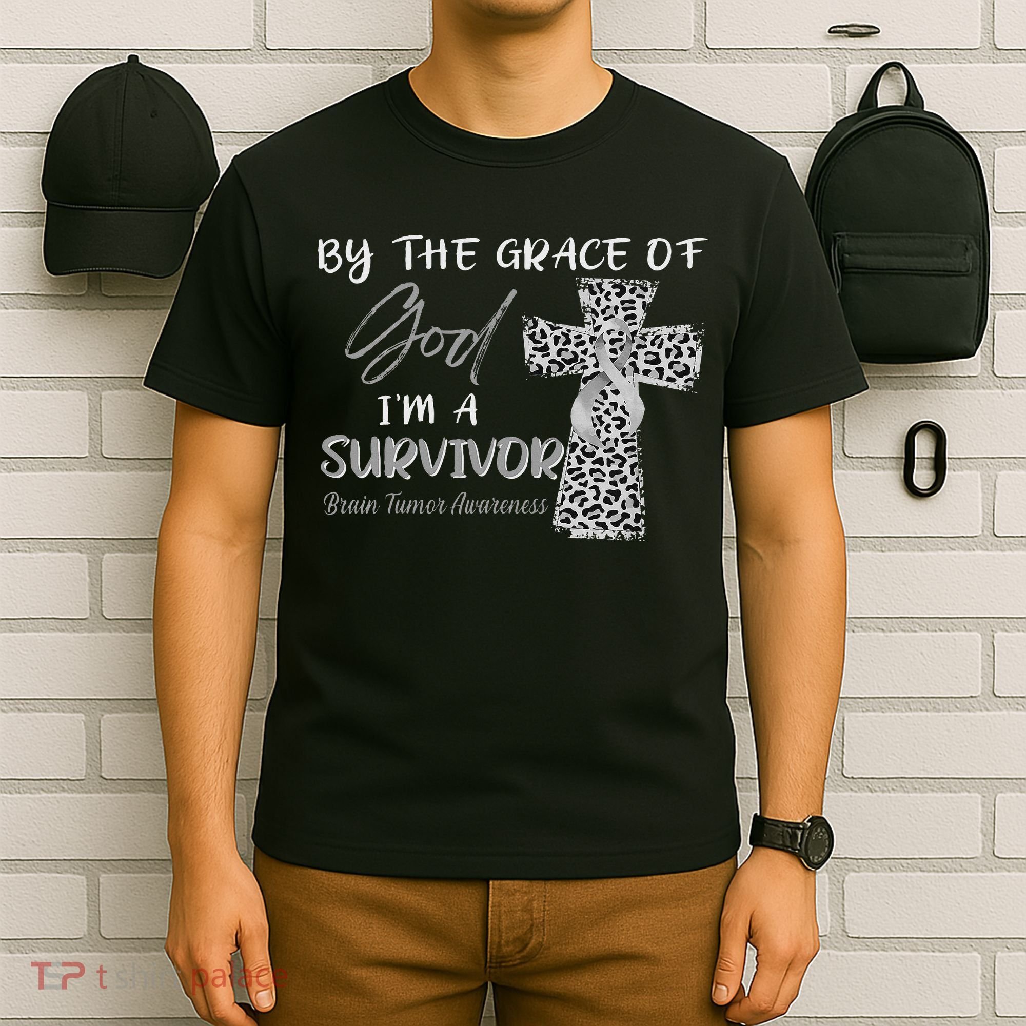 I'm A Survivor Brain Tumor Awareness Grey Ribbon T-Shirt