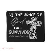 I'm A Survivor Brain Tumor Awareness Grey Ribbon Mousepad thumb 0