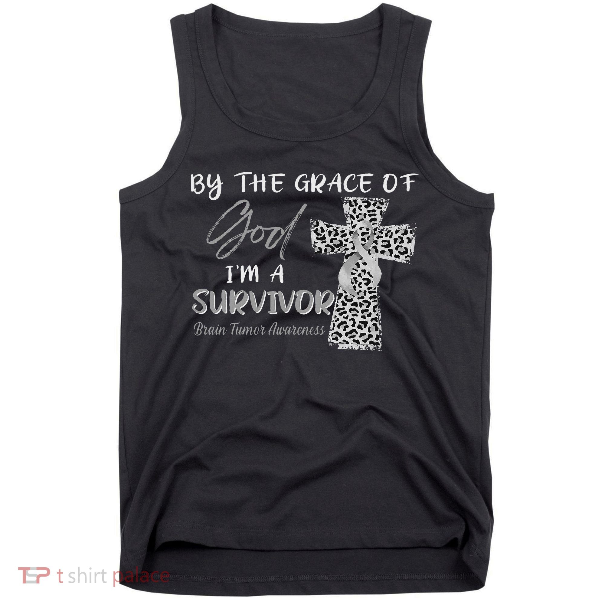 I'm A Survivor Brain Tumor Awareness Grey Ribbon Tank Top