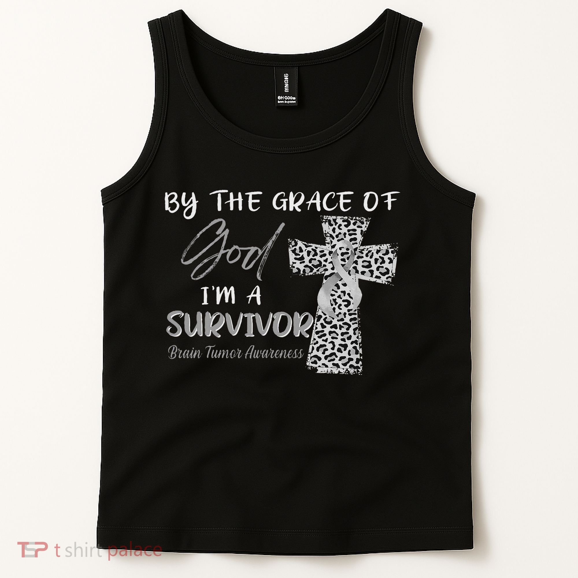 I'm A Survivor Brain Tumor Awareness Grey Ribbon Tank Top