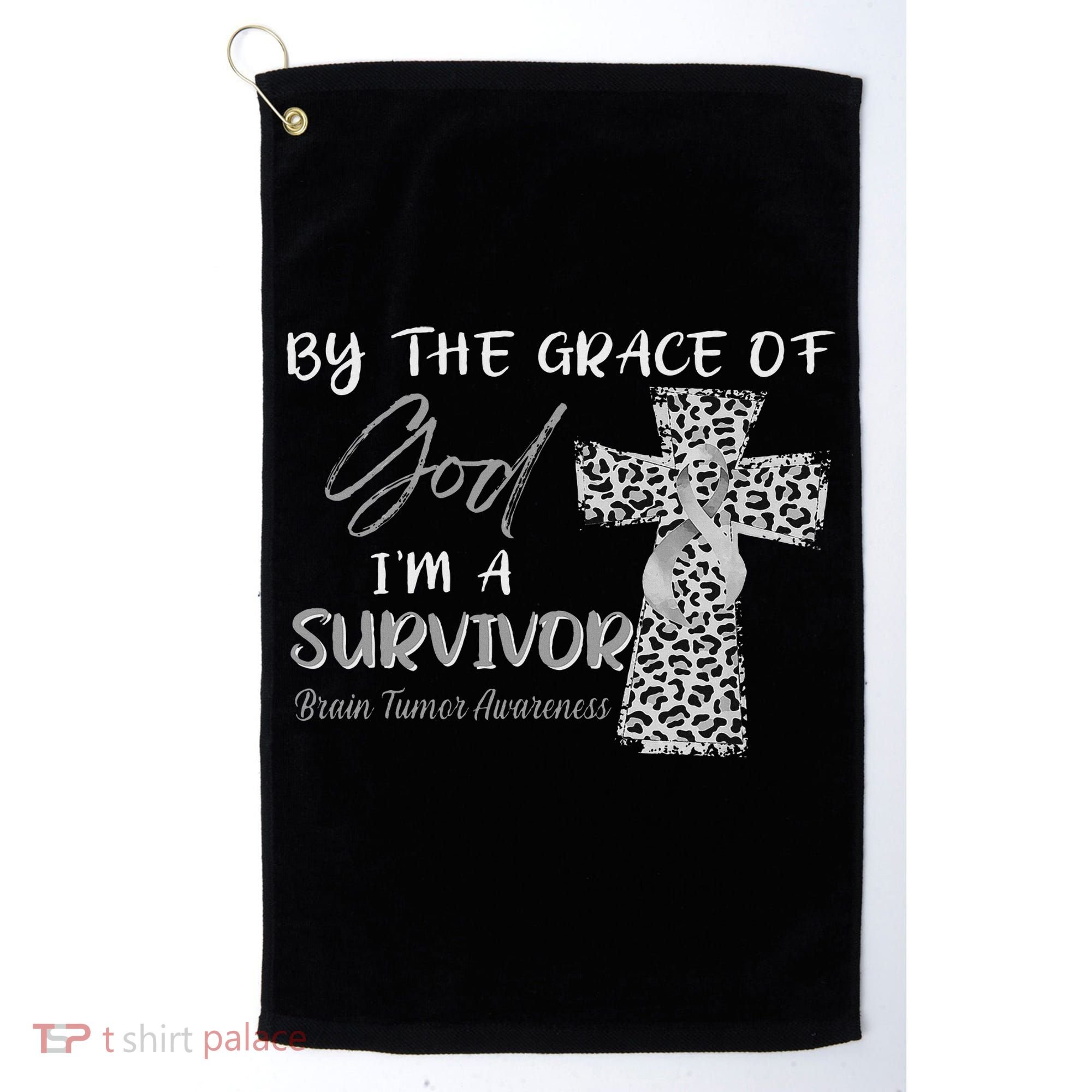 I'm A Survivor Brain Tumor Awareness Grey Ribbon Golf Towel