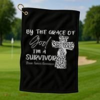 I'm A Survivor Brain Tumor Awareness Grey Ribbon Golf Towel thumb 1