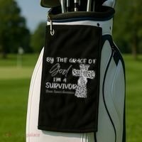 I'm A Survivor Brain Tumor Awareness Grey Ribbon Golf Towel thumb 2