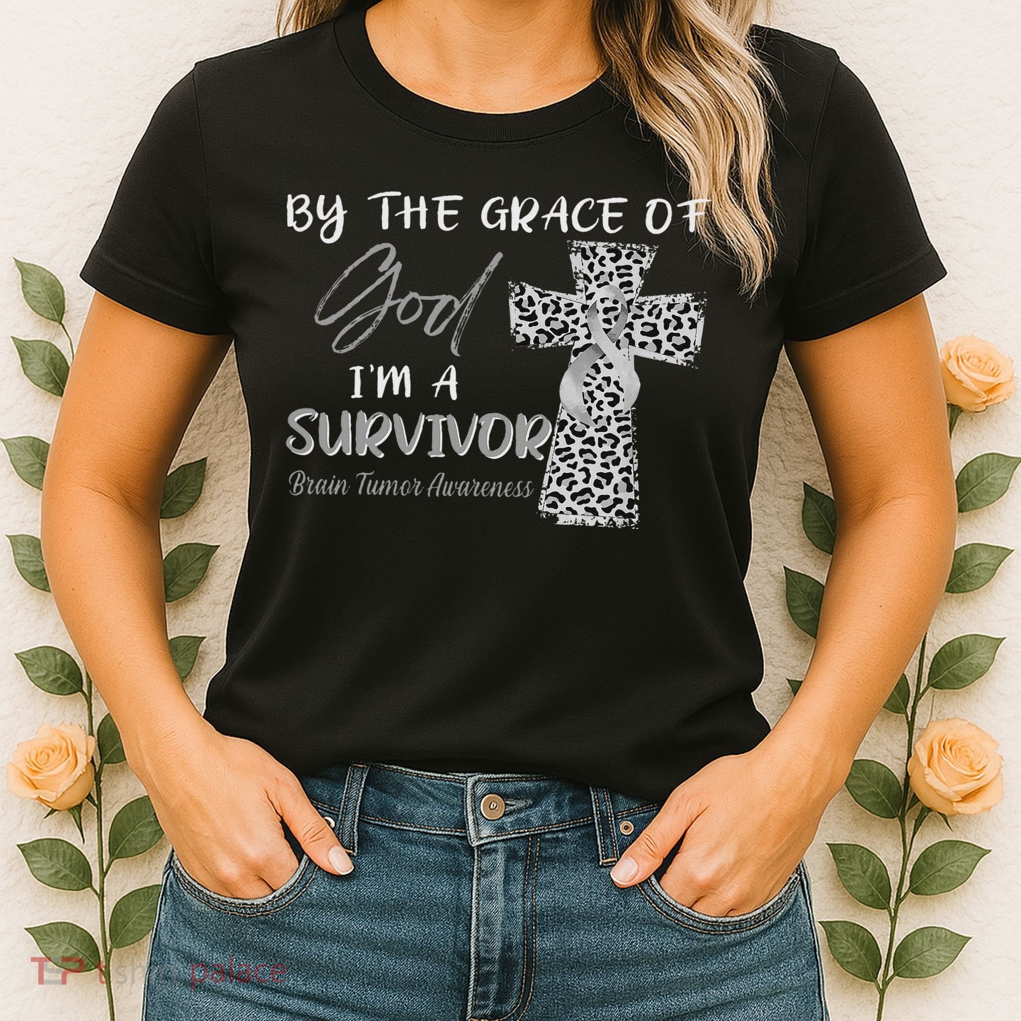 I'm A Survivor Brain Tumor Awareness Grey Ribbon Women's T-Shirt