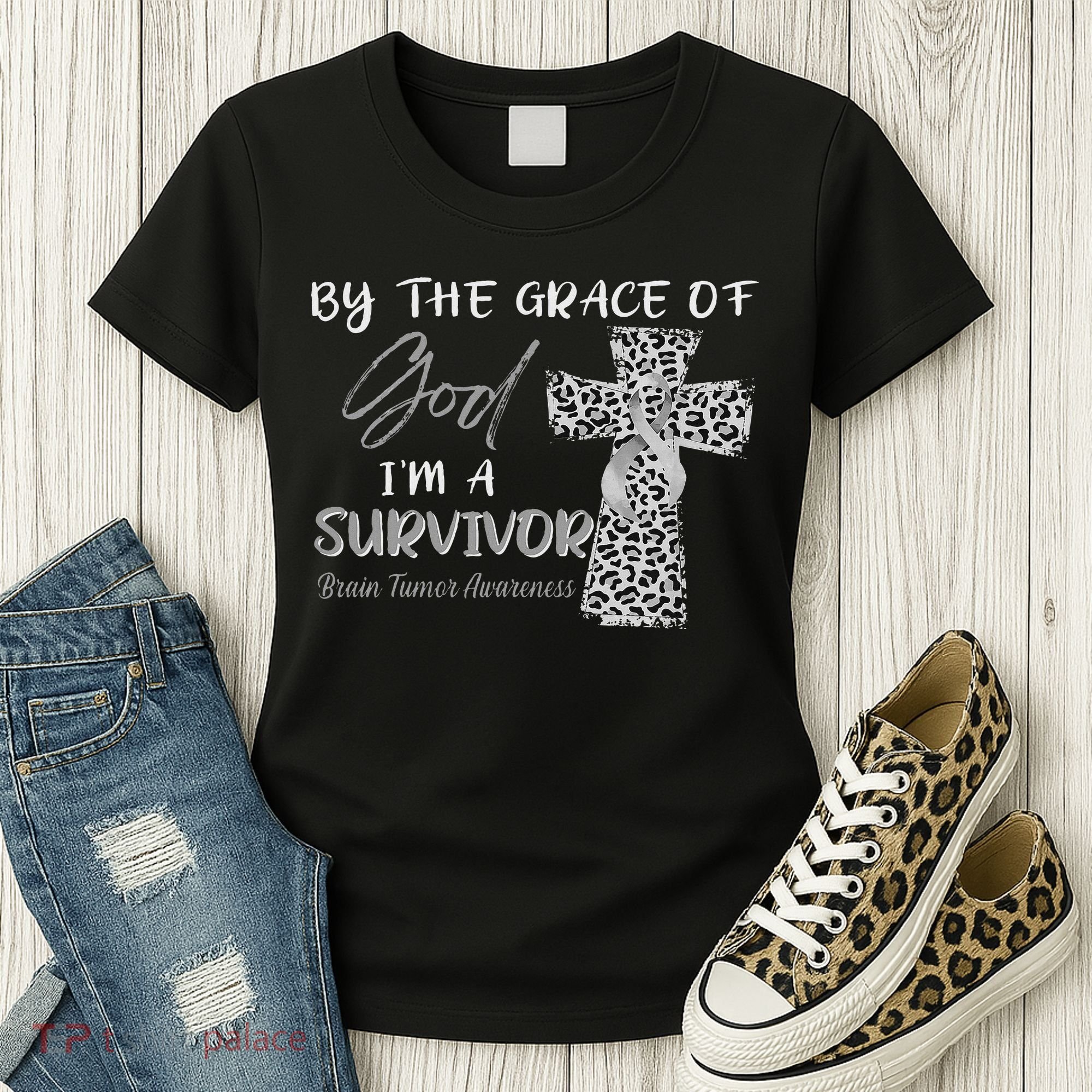 I'm A Survivor Brain Tumor Awareness Grey Ribbon Women's T-Shirt