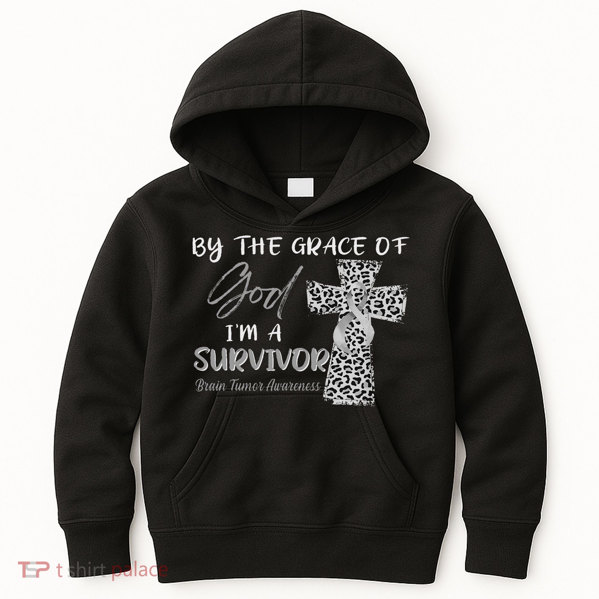 I'm A Survivor Brain Tumor Awareness Grey Ribbon Kids Hoodie