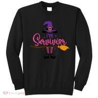 I'm A Survivor Halloween Breast Cancer Awareness Witch Sweatshirt thumb 0
