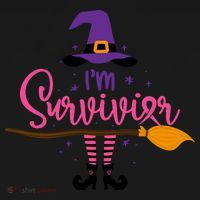 I'm A Survivor Halloween Breast Cancer Awareness Witch Bucket Hat thumb 4