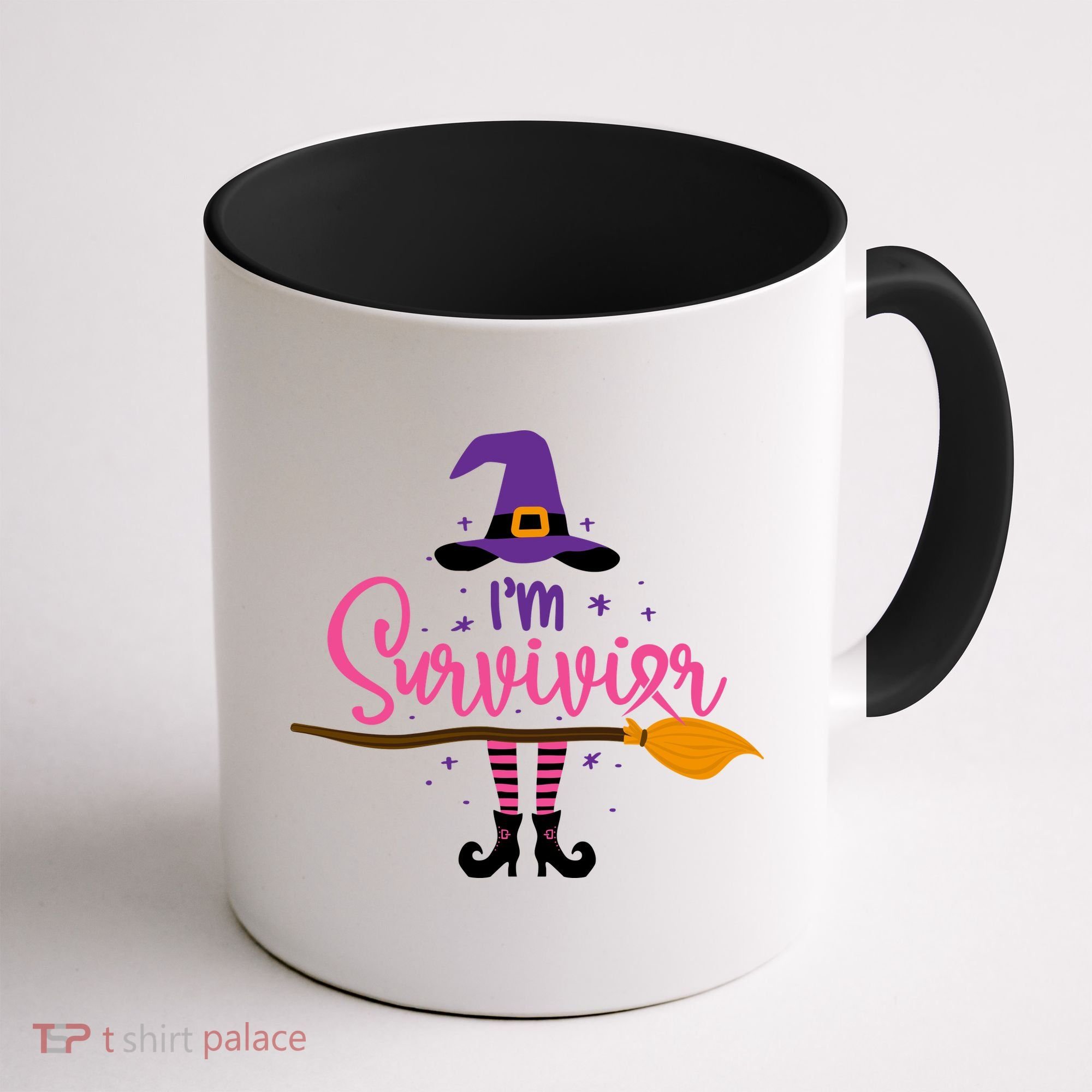 I'm A Survivor Halloween Breast Cancer Awareness Witch Coffee Mug