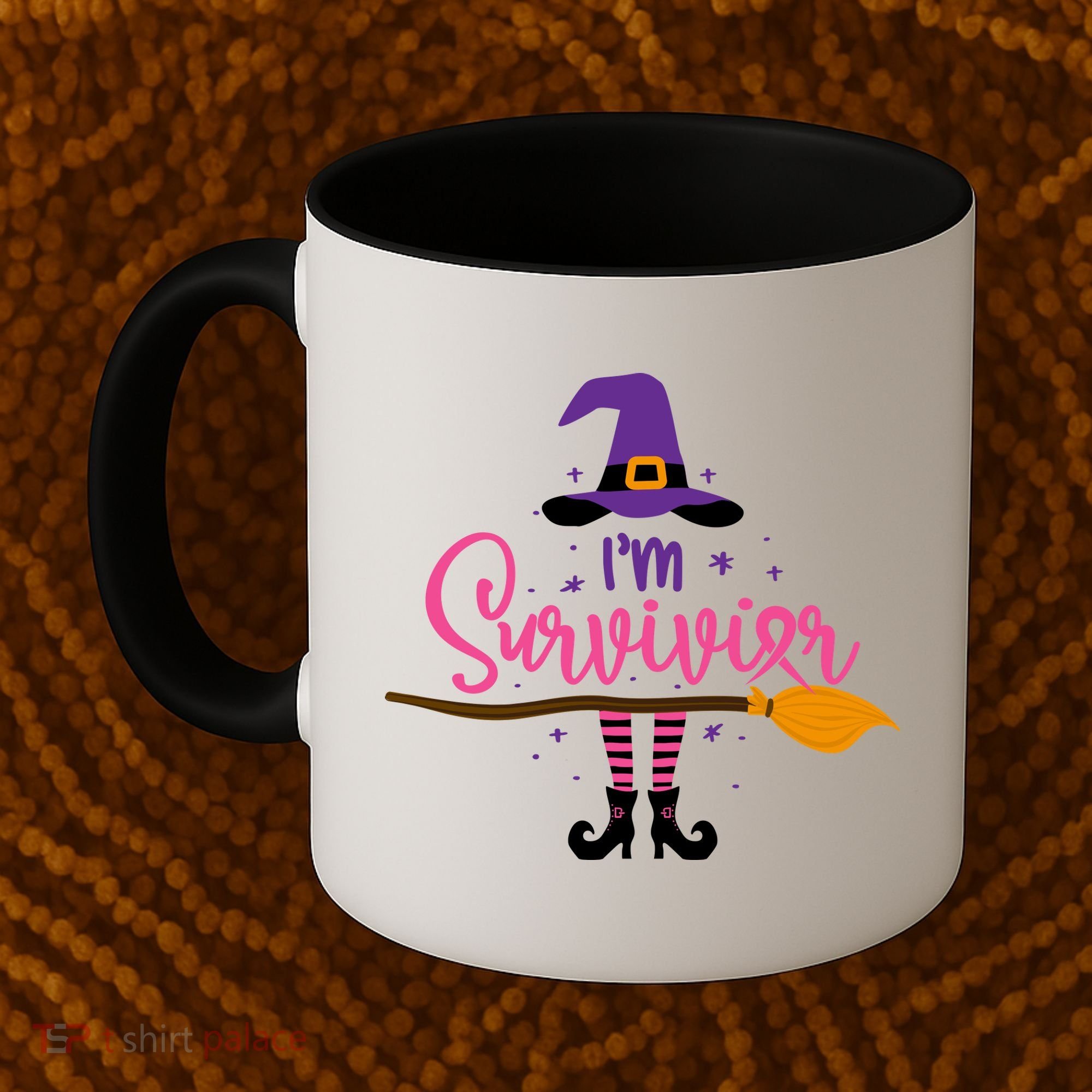I'm A Survivor Halloween Breast Cancer Awareness Witch Coffee Mug