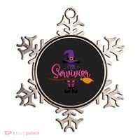 I'm A Survivor Halloween Breast Cancer Awareness Witch Ornament thumb 0