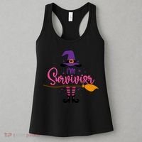 I'm A Survivor Halloween Breast Cancer Awareness Witch Women's Tank Top thumb 3