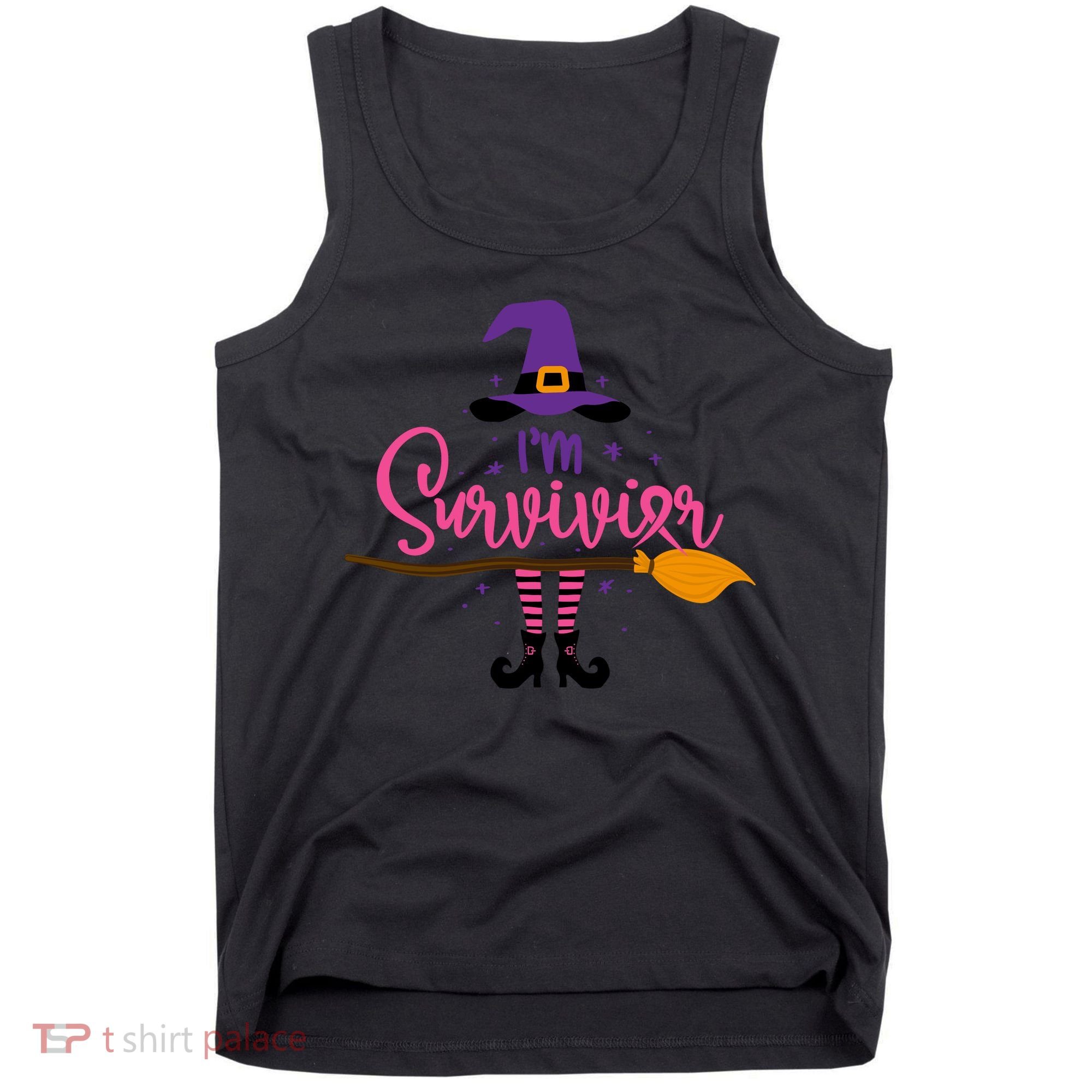 I'm A Survivor Halloween Breast Cancer Awareness Witch Tank Top