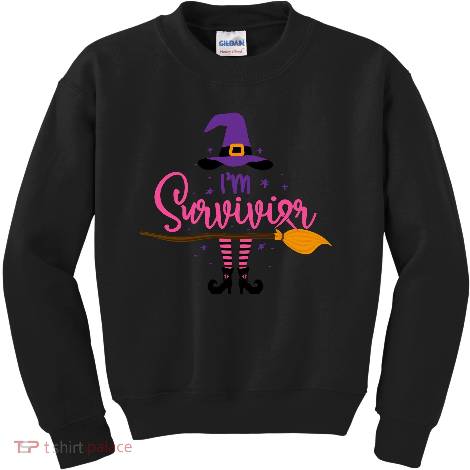 I'm A Survivor Halloween Breast Cancer Awareness Witch Kids Sweatshirt