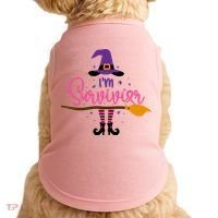 I'm A Survivor Halloween Breast Cancer Awareness Witch Doggie Tank thumb 0