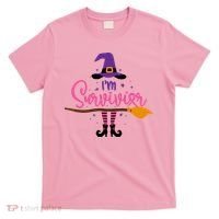 I'm A Survivor Halloween Breast Cancer Awareness Witch T-Shirt thumb 0