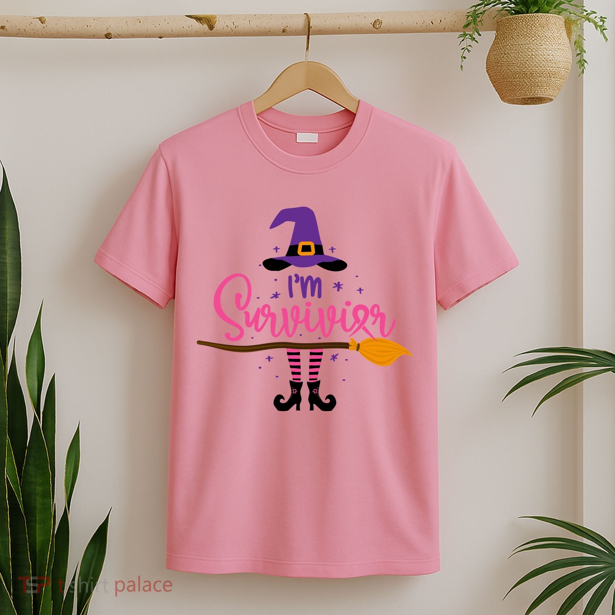 I'm A Survivor Halloween Breast Cancer Awareness Witch T-Shirt