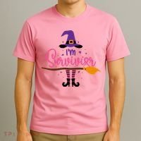 I'm A Survivor Halloween Breast Cancer Awareness Witch T-Shirt thumb 3