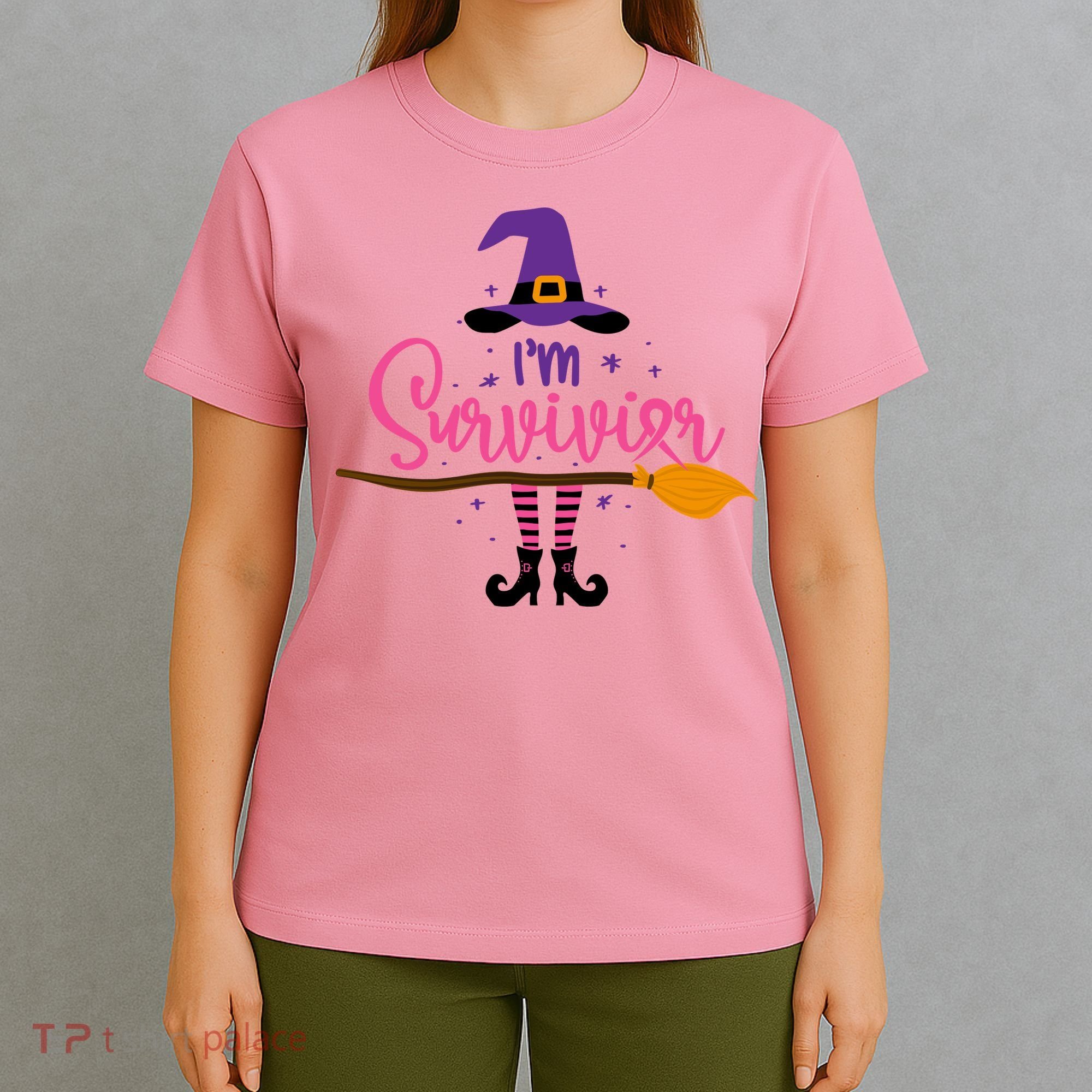 I'm A Survivor Halloween Breast Cancer Awareness Witch T-Shirt