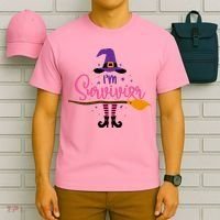 I'm A Survivor Halloween Breast Cancer Awareness Witch T-Shirt thumb 6