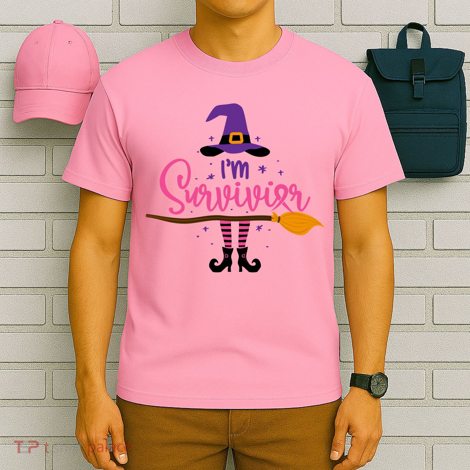 I'm A Survivor Halloween Breast Cancer Awareness Witch T-Shirt