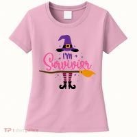 I'm A Survivor Halloween Breast Cancer Awareness Witch Women's T-Shirt thumb 0
