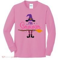 I'm A Survivor Halloween Breast Cancer Awareness Witch Kids Long Sleeve Shirt thumb 0