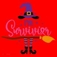 I'm A Survivor Halloween Breast Cancer Awareness Witch Santa Hat thumb 1
