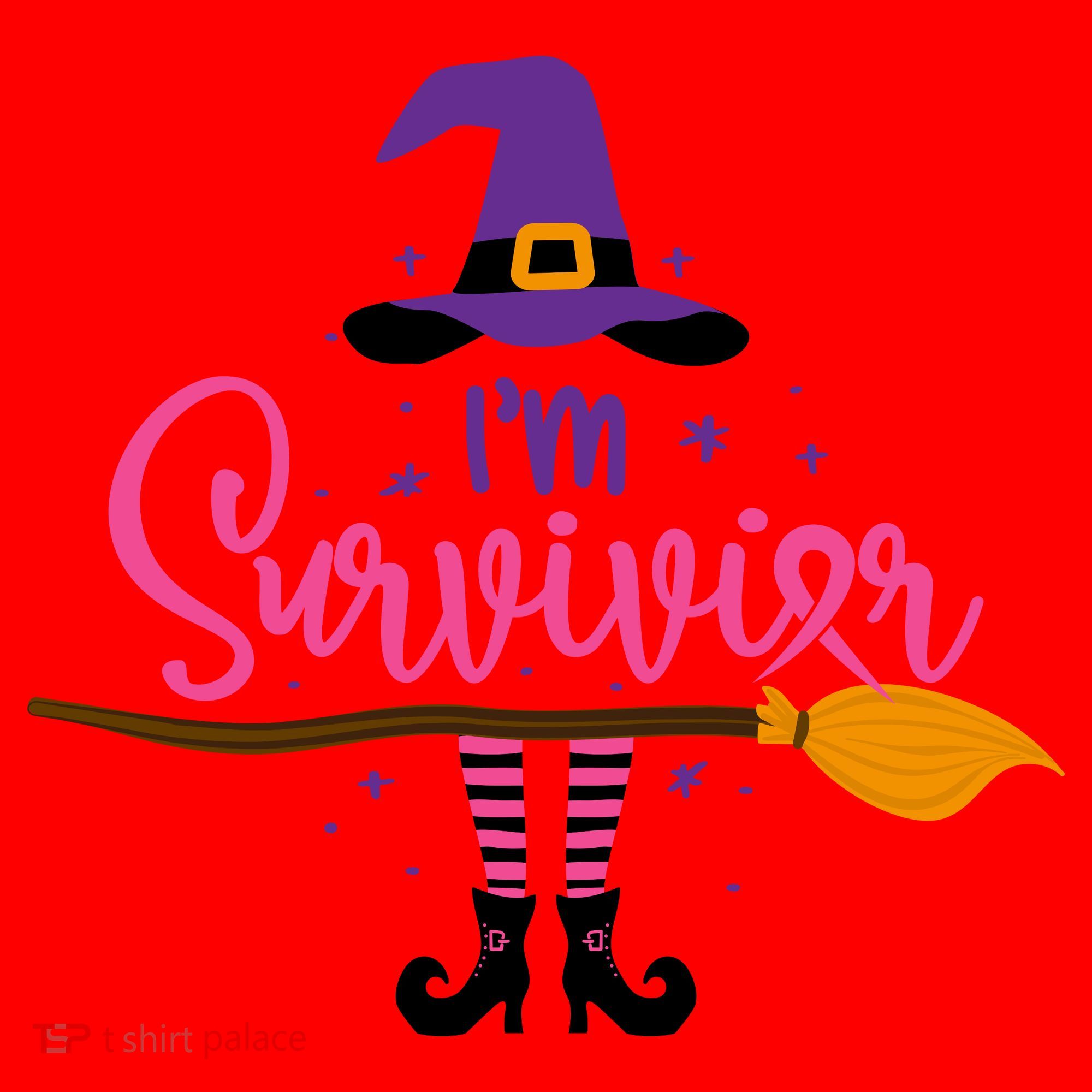 I'm A Survivor Halloween Breast Cancer Awareness Witch Santa Hat