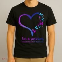 I'm A Survivor Suicide Prevention Awareness T-Shirt thumb 3