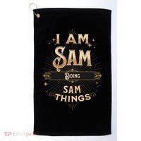 I Am Sam Doing Sam Things Funny Celebration Cool Gift Golf Towel thumb 0